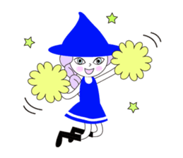 Sticker of cute witch & happy companion sticker #688664