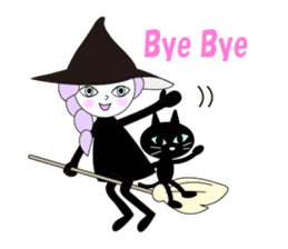 Sticker of cute witch & happy companion sticker #688665