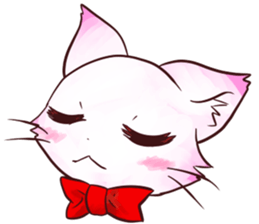 White cat sticker #689267