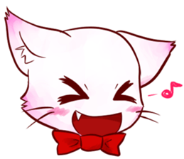 White cat sticker #689268