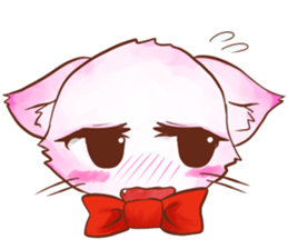 White cat sticker #689270