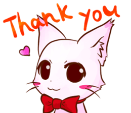 White cat sticker #689273