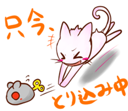 White cat sticker #689281