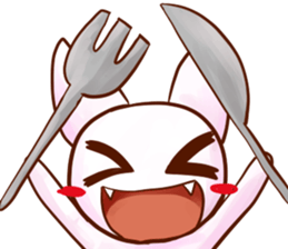 White cat sticker #689284