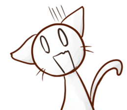 White cat sticker #689285