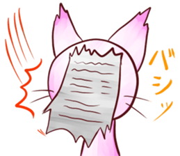 White cat sticker #689290