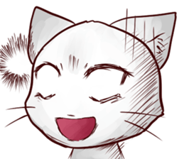 White cat sticker #689292
