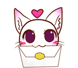White cat sticker #689300