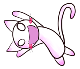 White cat sticker #689301