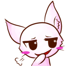 White cat sticker #689304