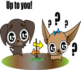 Cute Chihuahua dogs - best friends set sticker #696368