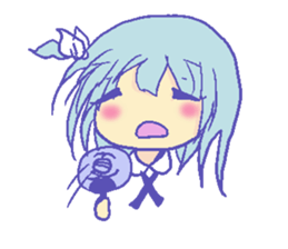 blue girl sticker #700723