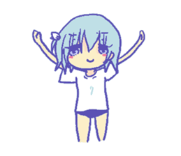 blue girl sticker #700742