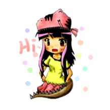 TyrannosaurusGirl doesn't take off hat sticker #702233