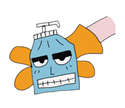 Pump container character sticker #702890