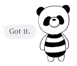 Striped panda (English version) sticker #710753