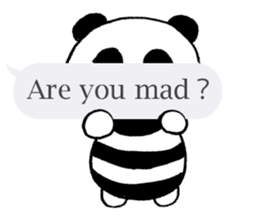 Striped panda (English version) sticker #710762