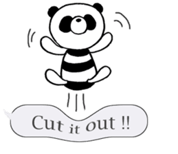 Striped panda (English version) sticker #710787