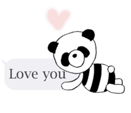 Striped panda (English version) sticker #710788