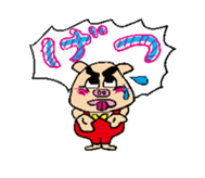 Uncle of eyebrows pig sticker #711619