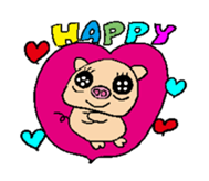 Uncle of eyebrows pig sticker #711624