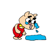 Uncle of eyebrows pig sticker #711628