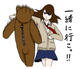 High school girl fighting sticker #713111