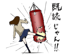 High school girl fighting sticker #713120