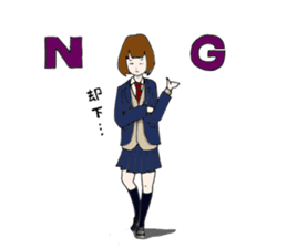High school girl fighting sticker #713124