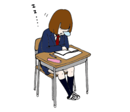 High school girl fighting sticker #713126