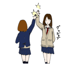 High school girl fighting sticker #713130