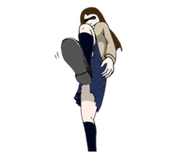 High school girl fighting sticker #713137