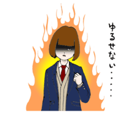 High school girl fighting sticker #713146