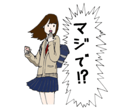 High school girl fighting sticker #713147
