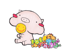 Little pig and little horse sticker #713553