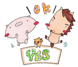 Little pig and little horse sticker #713557