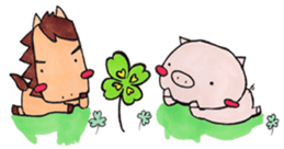 Little pig and little horse sticker #713559