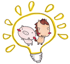 Little pig and little horse sticker #713563