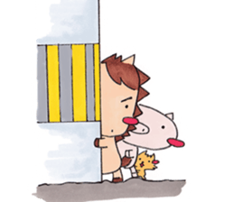 Little pig and little horse sticker #713567