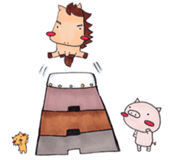 Little pig and little horse sticker #713570