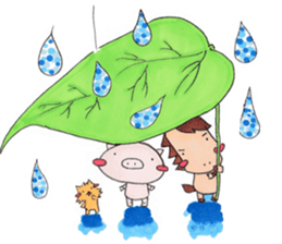 Little pig and little horse sticker #713576