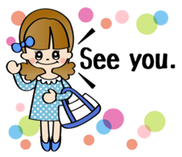 Girl & Rabbit sticker #720874