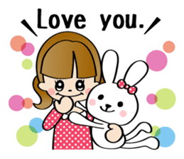 Girl & Rabbit sticker #720878