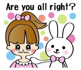 Girl & Rabbit sticker #720880