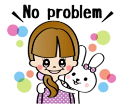 Girl & Rabbit sticker #720883