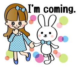 Girl & Rabbit sticker #720902