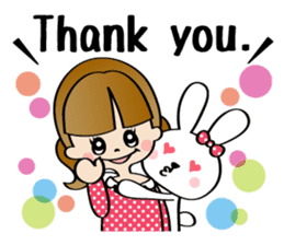 Girl & Rabbit sticker #720903