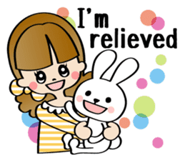 Girl & Rabbit sticker #720905