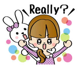 Girl & Rabbit sticker #720908