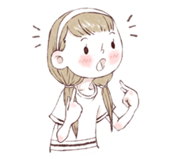 Water color girl's emotion sticker #721833